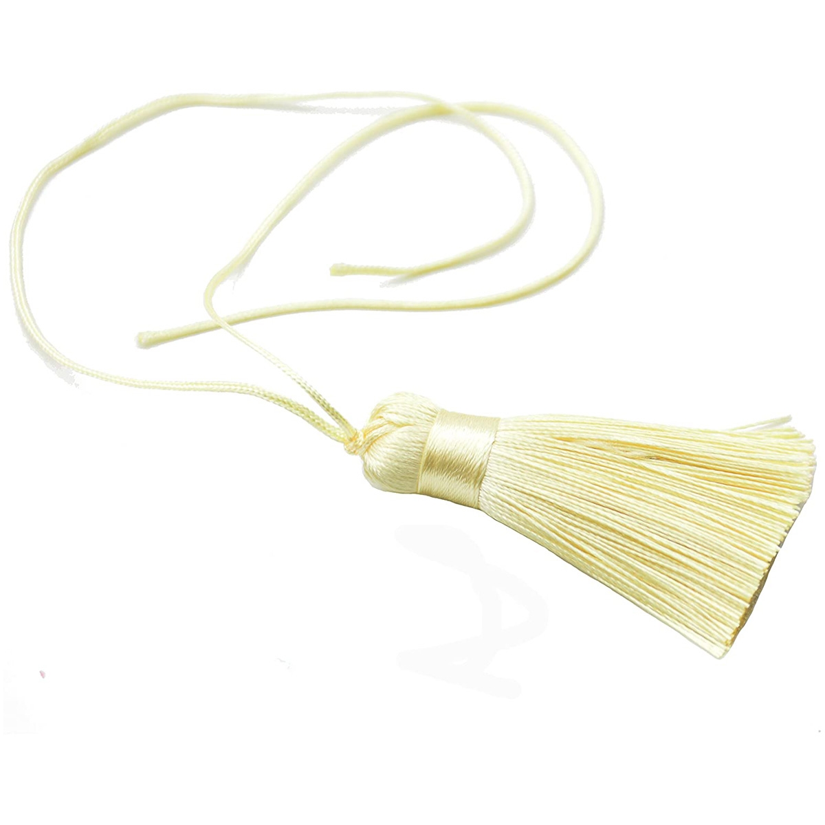 Tiny Chunky Tassels Soft Elegant Handmade Silky Floss Tassels with 7.8 Inch Cord Loop for Woman 